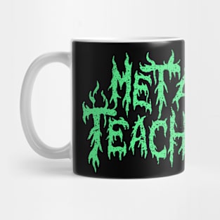 Green Death Metal Teacher Logo Design Mug